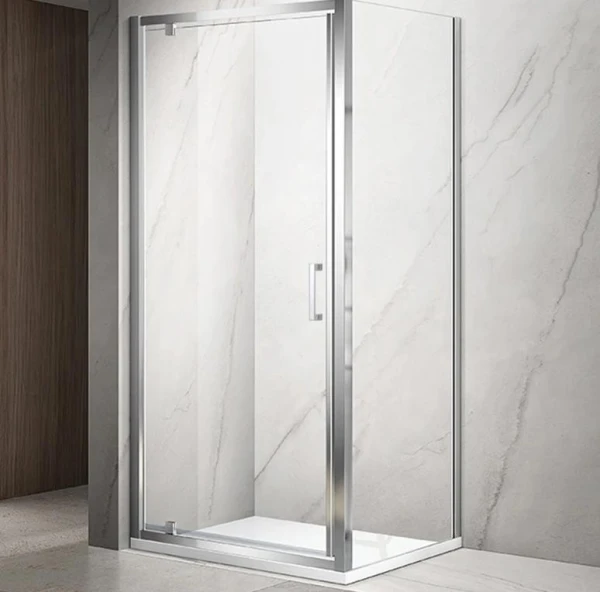 Душова кабіна DUSEL A-518 100х80х195 см, розпашна, профіль хром, скло прозоре - фото 0