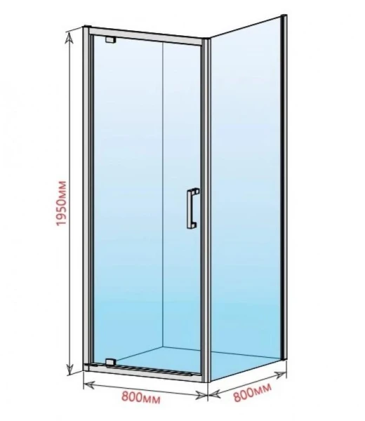 Душова кабіна DUSEL A-518b Black Matt 80х80х195 см, розпашна, скло прозоре - фото 2