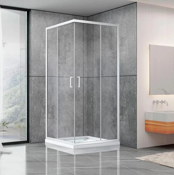 Душова кабіна Dusel A-513H (90х90 см),  двері розсувні, скло прозоре - фото 0
