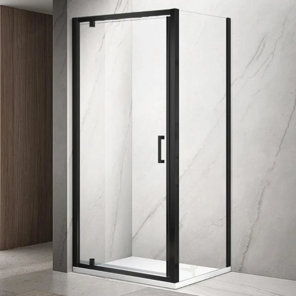 Душова кабіна DUSEL A-518B Black Matt 100х80х195 розпашна, скло прозоре - фото 0