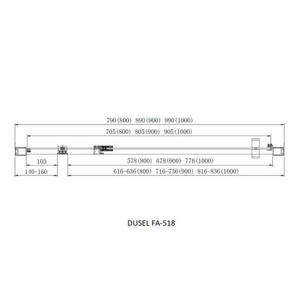 Душова кабіна DUSEL A-518B Black Matt 100х90х195 розпашна, скло прозоре - фото 3