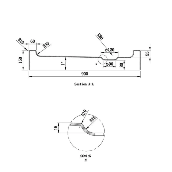 Душовий піддон четверть круга (90х90х15 см) Dusel D202R - фото 5