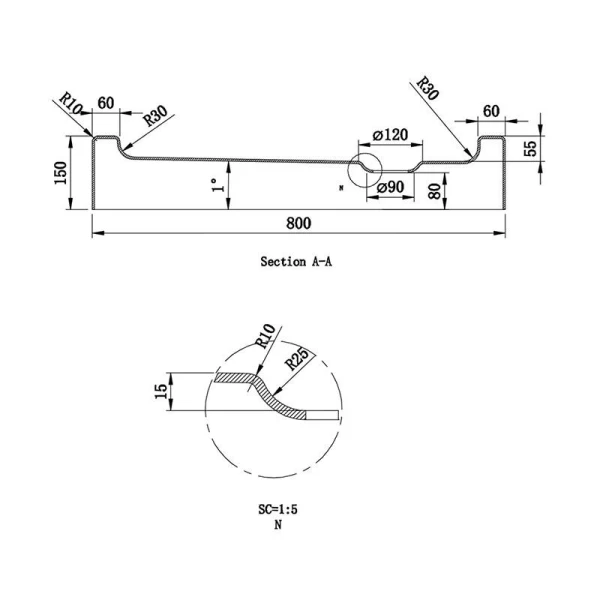 Душовий піддон четверть круга (80х80х15 см) Dusel D202R - фото 4