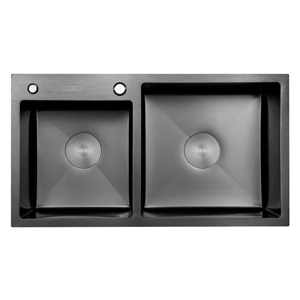 Мийка кухонна з нержавіючої сталі SS304 DS50878-1LNB 780*430*220 Left (Nano Black) - фото 1