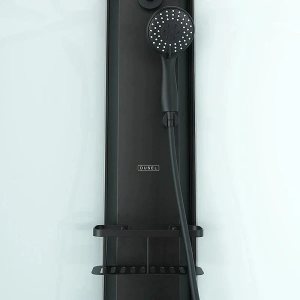 Душовий бокс DUSEL AVENUE Black Matt 950x950x2100 скло прозоре, без даху - фото 1