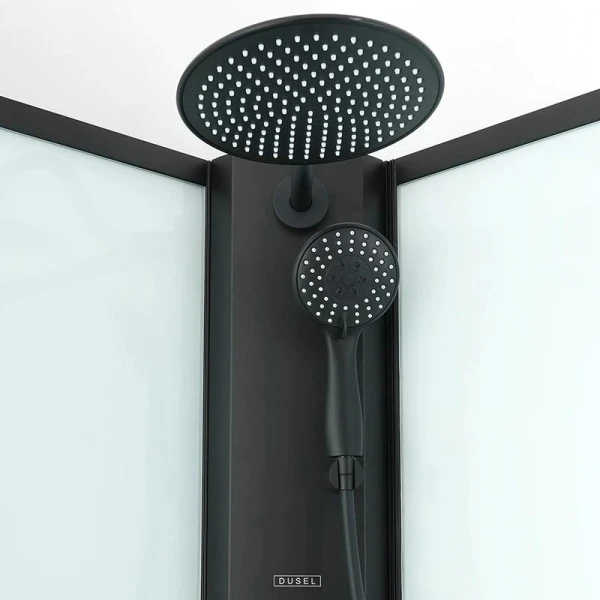 Душовий бокс DUSEL AVENUE Black Matt 950x950x2100 скло прозоре, без даху - фото 4