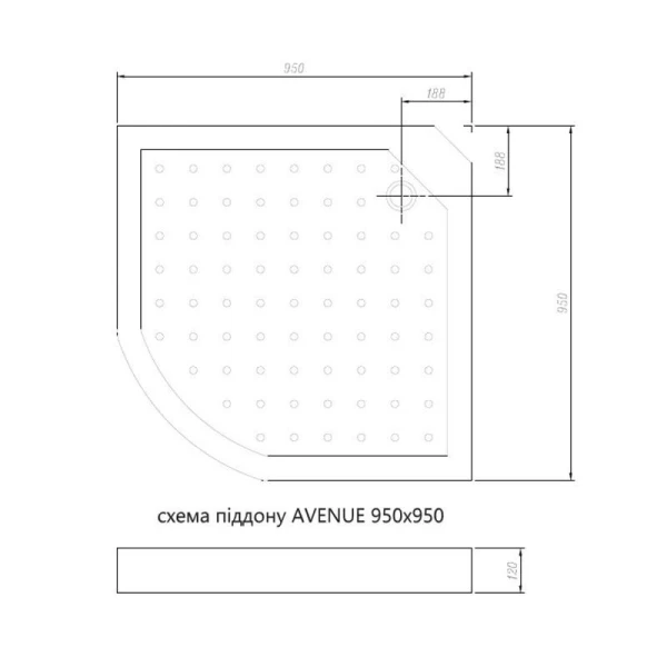 Душовий бокс DUSEL AVENUE Black Matt 950x950x2100 скло прозоре, без даху - фото 6