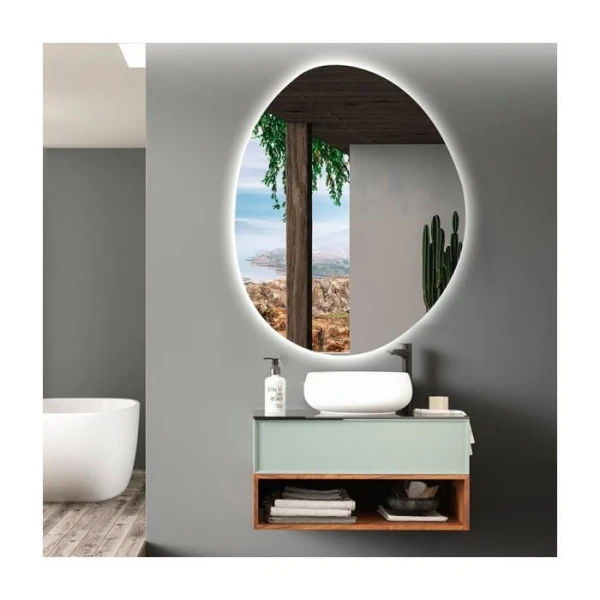 Дзеркало DUSEL LED DE-M1020 75*100см сенсорне включення + підігрів + годинник / темп - фото 3