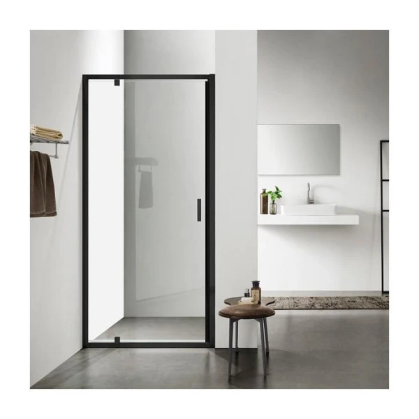 Душові двері в нішу Dusel FA-518B Black Matt розпашна, скло прозоре (100х195 см) - фото 3