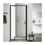 Душевая дверь в нишу Dusel FА-518B Black Matt распашная, стекло прозрачное (100х195 см), 451811