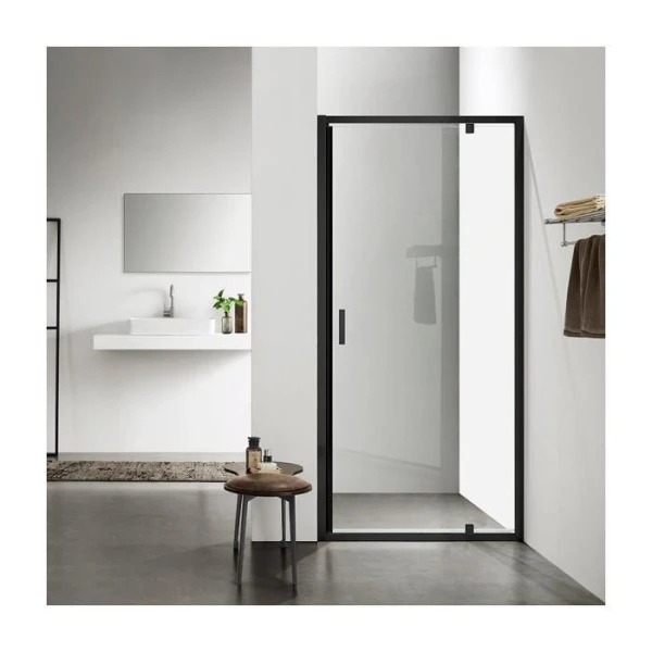 Душові двері в нішу Dusel FA-518B Black Matt розпашна, скло прозоре (80х195 см) - фото 4