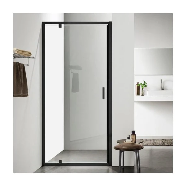 Душові двері в нішу Dusel FA-518B Black Matt розпашна, скло прозоре (80х195 см) - фото 5