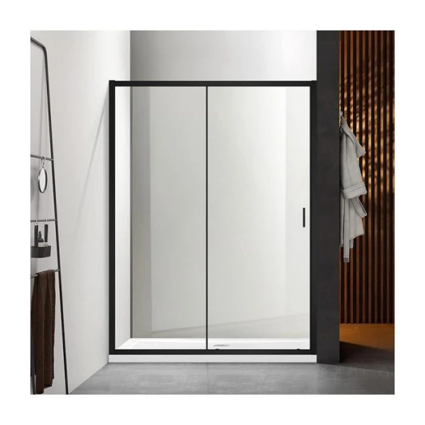 Душові двері в нішу Dusel FA517B Black Matt розсувна, скло прозоре (120х195 см) - фото 2