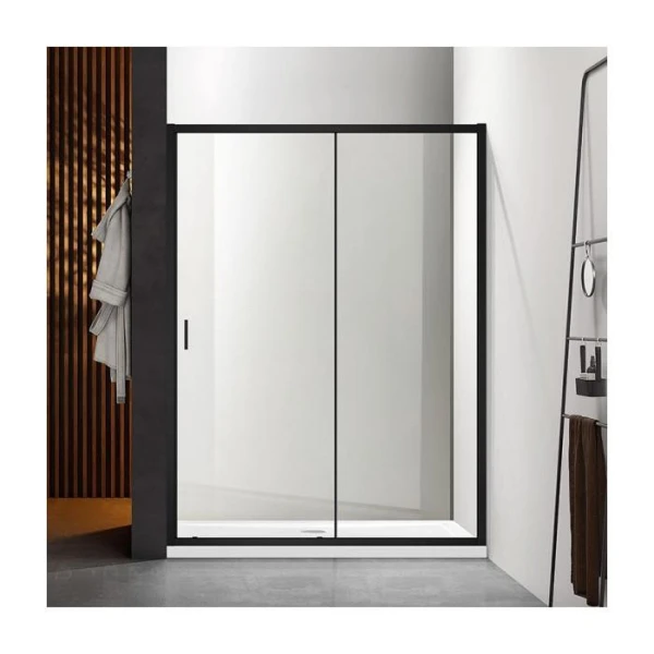 Душові двері в нішу Dusel FA517B Black Matt розсувна, скло прозоре (120х195 см) - фото 3