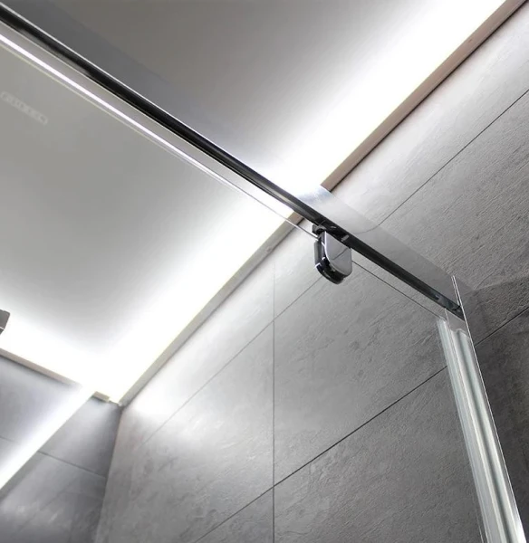 Душова кабіна Dusel A-516, 90х90х190, двері розпашні, матове скло (шиншила) - фото 4