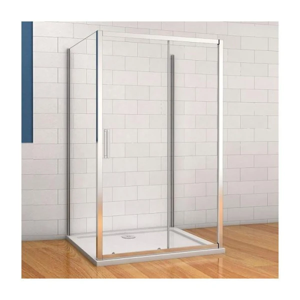 Душова кабіна DUSEL A-517 (100*80 см) розсувна, профіль хром, скло прозоре - фото 3