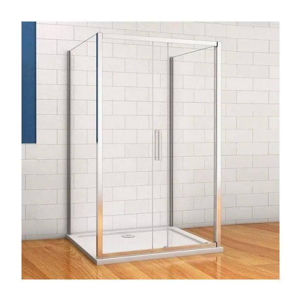Душова кабіна DUSEL A-517 (100*80 см) розсувна, профіль хром, скло прозоре - фото 5