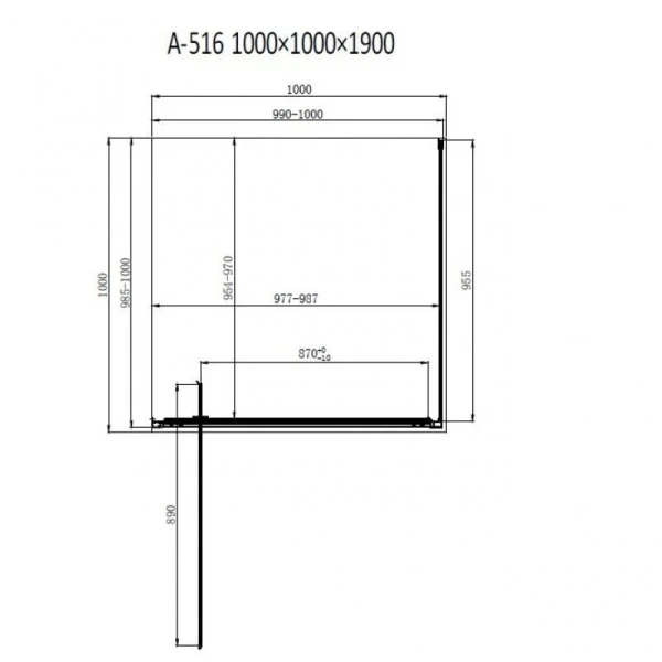 Душова кабіна Dusel А-516, 100х100х190, двері розпашні, скло прозоре - фото 1