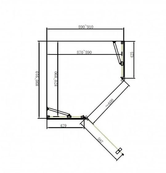 Душова кабіна Dusel A-715 90x90x190 тоноване 571593 - фото 1