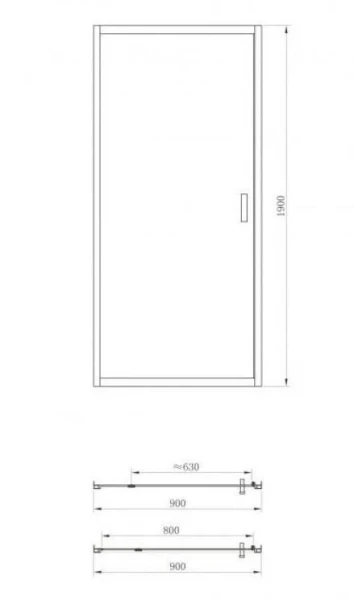 Душові двері в нішу Dusel FА-516 розпашні скло прозоре (90х190 см) - фото 2